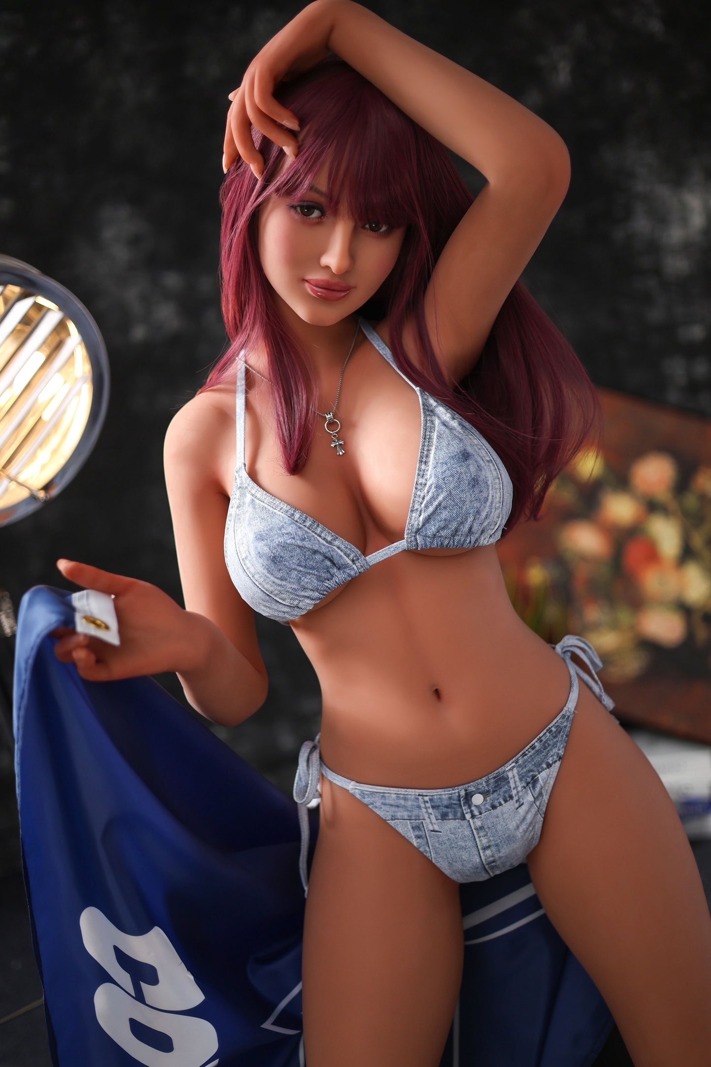 Alexa - Realistic Silicone Sex Doll with Denim Bikini - Euro-American Style, Customizable with Free Shipping